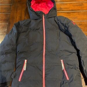 Spyder Black and Pink Kids Puffer Coat